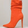 Liana Suede Bootie (Orange)- FINAL SALE