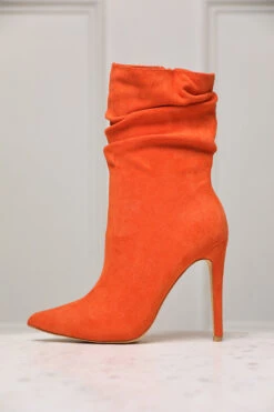 Liana Suede Bootie (Orange)- FINAL SALE