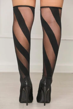 Cutler Over-The-Knee Mesh Boots (Black)- FINAL SALE -Lilly's Kloset lillys11 22 220918