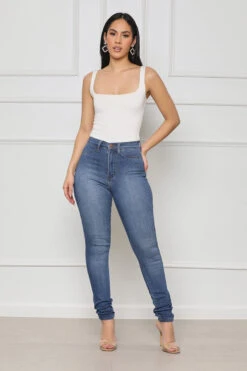 Stretching It Medium Wash Denim Jeans- FINAL SALE -Lilly's Kloset lillys12 13 221283