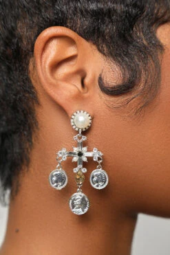 Pearl Coin Drop Earrings