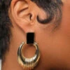 Gold Oval Hoops