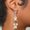 Pearl Diamond Drop Earrings