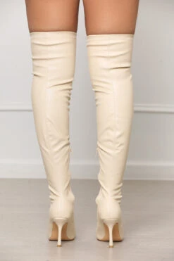 Icon Faux Leather Thigh High Boots (Ivory)- FINAL SALE -Lilly's Kloset lillys12 20 221910