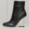 Arianna Geometric Heel Bootie (Black)- FINAL SALE