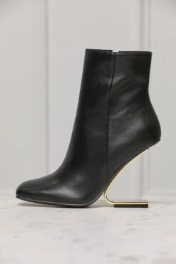 Arianna Geometric Heel Bootie (Black)- FINAL SALE