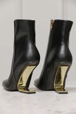 Arianna Geometric Heel Bootie (Black)- FINAL SALE -Lilly's Kloset lillys12 6 223048