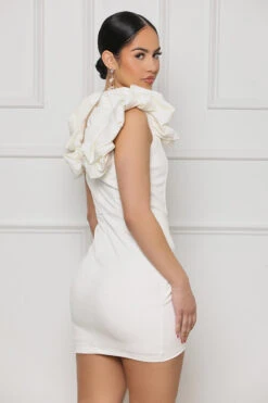 Out Tonight Poof Sleeve Mini Dress (White)- FINAL SALE -Lilly's Kloset lillys2 1 233551