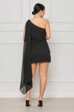 Swing By One Shoulder Mini Dress (Black)- FINAL SALE -Lilly's Kloset lillys2 1 233767