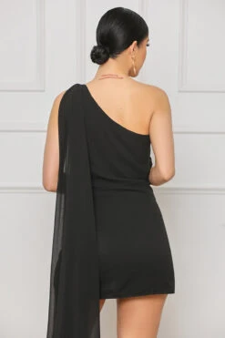 Swing By One Shoulder Mini Dress (Black)- FINAL SALE -Lilly's Kloset lillys2 1 233782