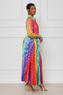 Button Down Watercolor Skirt Set (Red Multi)- FINAL SALE -Lilly's Kloset lillys2 21 238474