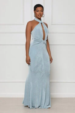 Plunge Halter Maxi Dress (Light Blue)- FINAL SALE 9 Plunge Halter Maxi Dress (Light Blue)- FINAL SALE -Lilly's Kloset lillys2 21 238672