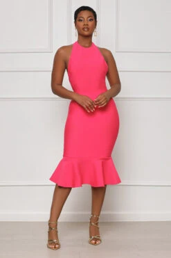 Backless Halter Bandage Dress (Pink)- FINAL SALE 7 Backless Halter Bandage Dress (Pink)- FINAL SALE -Lilly's Kloset lillys2 8 234728