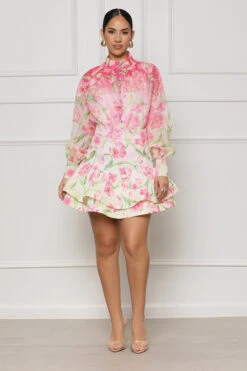 Garden Dreams Sheer Skater Skirt Set (Green Multi)- FINAL SALE -Lilly's Kloset lillys3 7 2314085