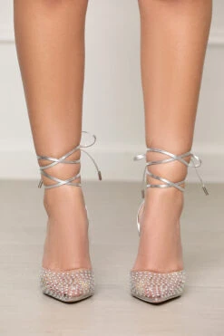 Juicy Embellished Heel (Silver) -Lilly's Kloset lillys3 7 2316190