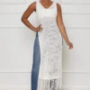 Next Destination Crotchet Cover Up Top (White)