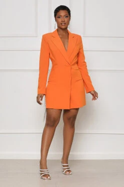 Rhinestone Fringe Blazer Dress (Orange)- FINAL SALE -Lilly's Kloset lillys3 7 2316640