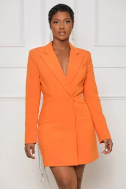 Rhinestone Fringe Blazer Dress (Orange)- FINAL SALE -Lilly's Kloset lillys3 7 2316668