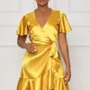 Gold Standard Wrap Dress (Yellow)- FINAL SALE