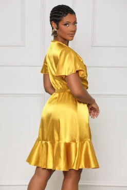 Gold Standard Wrap Dress (Yellow)- FINAL SALE -Lilly's Kloset lillys3 7 23drop215093