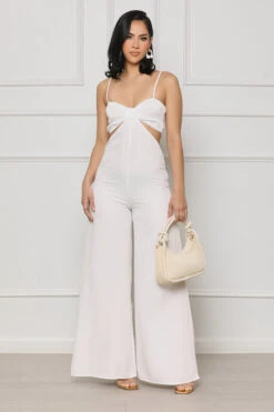 Charmed By You Cut Out Jumpsuit (White)