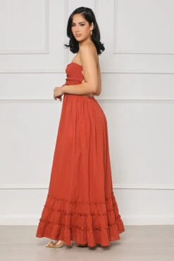 Can't Compare Strapless Maxi Dress (Brown) -Lilly's Kloset lillys5 30 2328991