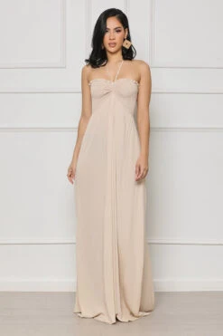 Feeling Relaxed Halter Top Maxi Dress (Cream)
