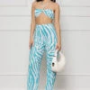Wild For You Halter Pants Set (Blue Multi)