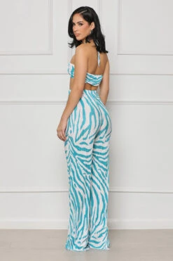 Wild For You Halter Pants Set (Blue Multi) -Lilly's Kloset lillys5 30 2329297