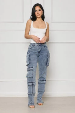 Taking Over Cargo Pants (Medium Wash)