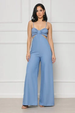 Charmed By You Cut Out Jumpsuit (Blue)