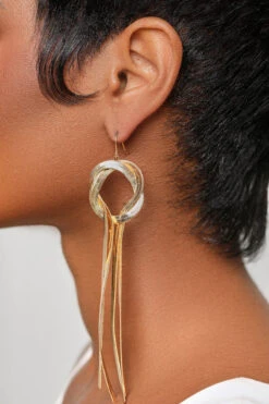 Twisted Gold Drop Earrings