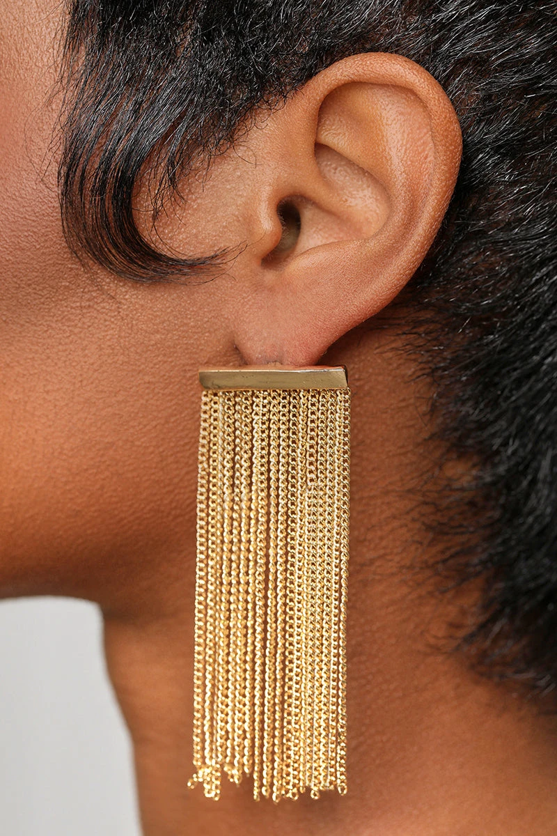 Gold Tassel Earrings 1 Gold Tassel Earrings