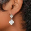 Clover Drop Earrings (Silver)