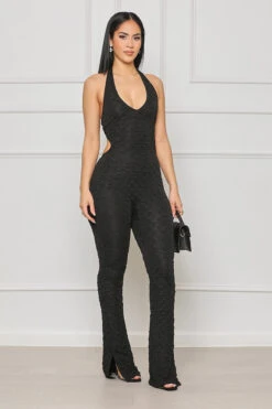 Here To Lounge Halter Top Jumpsuit (Black) -Lilly's Kloset lillys6 6 2333406