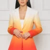Wishful Thinking Ombre Blazer Short Set (Orange Multi)