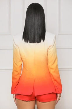 Wishful Thinking Ombre Blazer Short Set (Orange Multi) -Lilly's Kloset lillys6 6 2333607