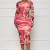 Trust Yourself Cut-out Watercolor Dress (Pink Multi)