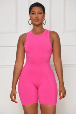 Contour Ribbed Romper (Pink)