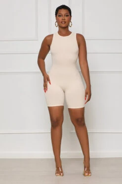 Contour Ribbed Romper (Cream) -Lilly's Kloset lillys6 6 2334189