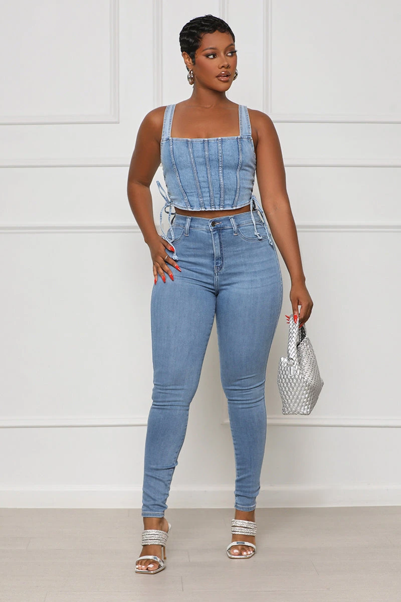 Take Notice Corset Denim Top 3 Take Notice Corset Denim Top - Image 3