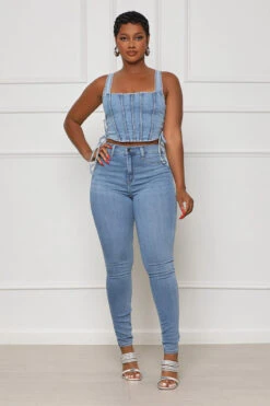 Take Notice Corset Denim Top 11 Take Notice Corset Denim Top -Lilly's Kloset lillys6 6 2334458