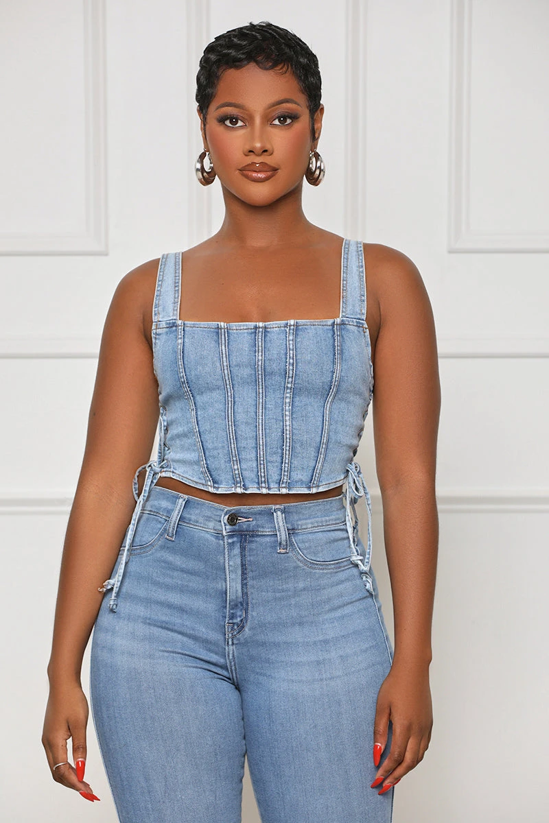 Take Notice Corset Denim Top 1 Take Notice Corset Denim Top