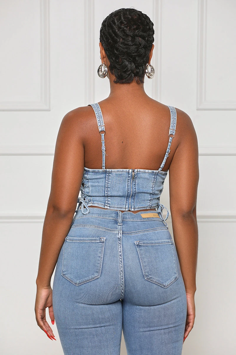 Take Notice Corset Denim Top 2 Take Notice Corset Denim Top - Image 2