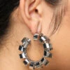 Silver Spiral Hoop Earrings